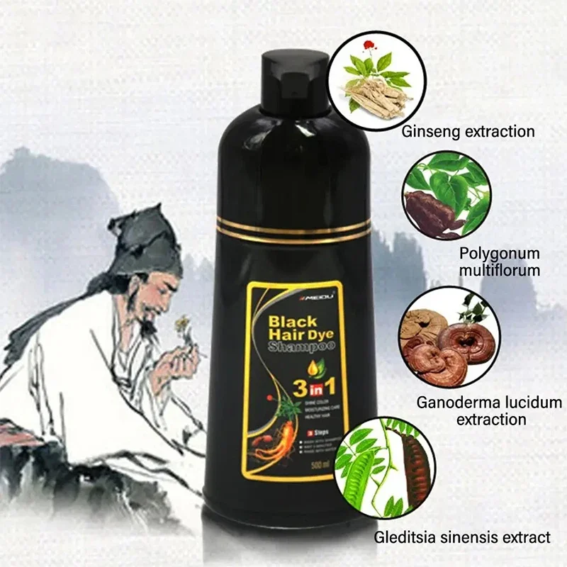 Black Hair Dye Shampoo 3 In 1  - Hair Spray Color ulasan dan harga
