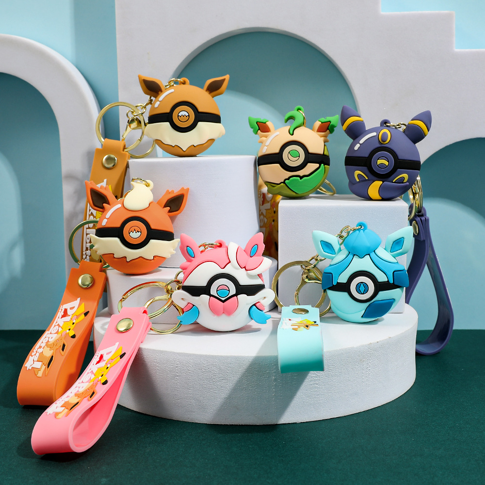 6pcs Pikachu Cartoon Keychain  - Pokeball Cosplay Prop ulasan dan harga
