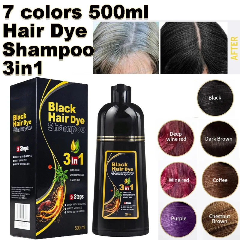 500ml Hair Color Dye Shampoo 3 - Hair Spray Color ulasan dan harga